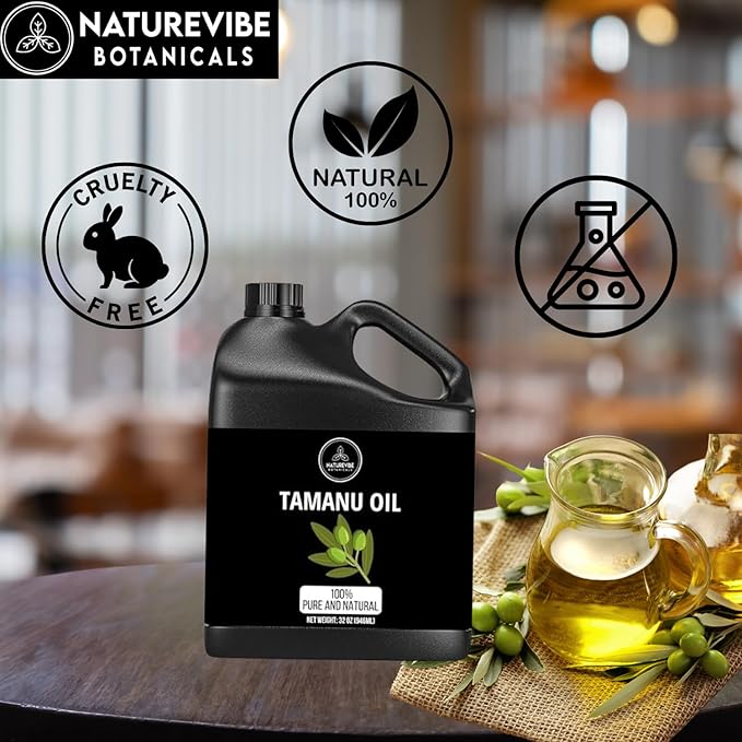 Naturevibe Botanicals Tamanu Oil 32 Ounces | 100% Pure and Natural | Great for Skin Care and Hair Care