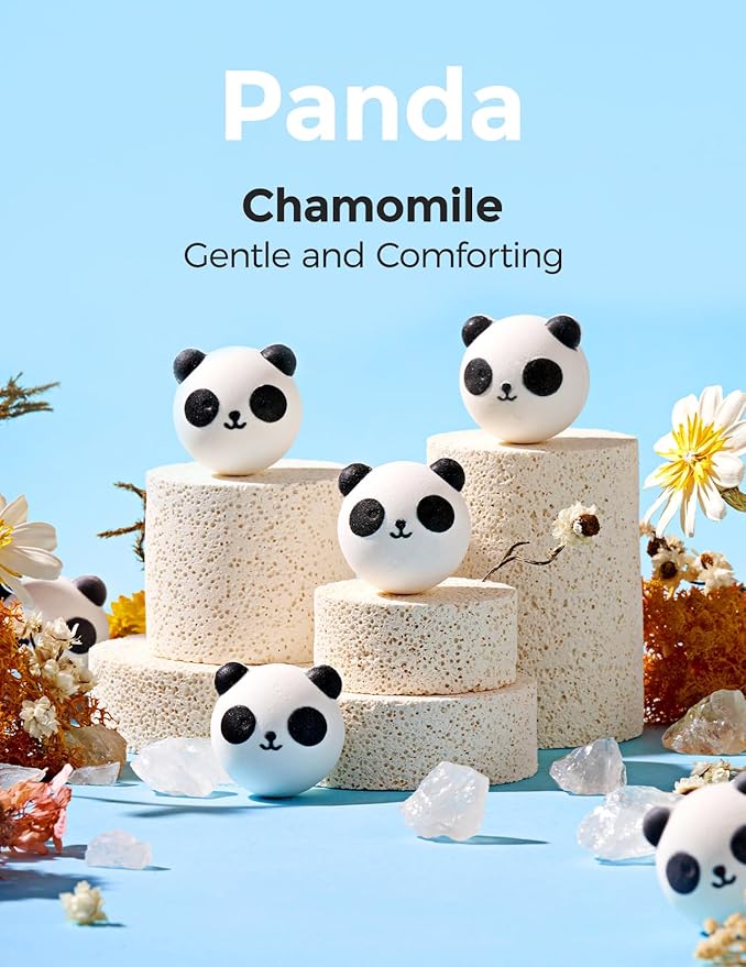 Momcozy Natural&Organic Essential Oil Bath Bombs,14 Pcs Bubble Bath Fizzy Balls with Cute Panda Animal Shapes,Bath Bombs Gift Set for Kids Girls Boys Toddler,Ideal Gift for Easter Egg,Bath Bomb Kit