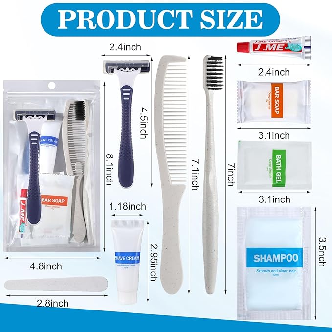 Suclain 48 Sets Hygiene Kits for Homeless in Bulk Homeless Basic Toiletry Kits Care Package Supplies Individually Packed for Men Women Travel Charity Hotel Business