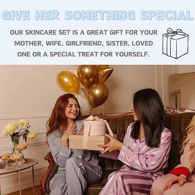 Skincare Kits Milk Girls Gifts - Teen Skin Care Set - Skin Care Routine Kit for Women - with Hand Wax,Sunscreen,Face & Eye Cream,Exfoliating Scrub,Skin Care Bag - Mothers Day Gifts (7PCS, Milk)