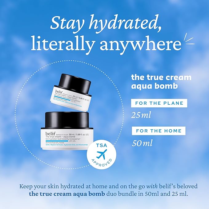belif Aqua Bomb Home & Away Set: Full Size & Mini Aqua Bomb Daily Lightweight Face Moisturizer