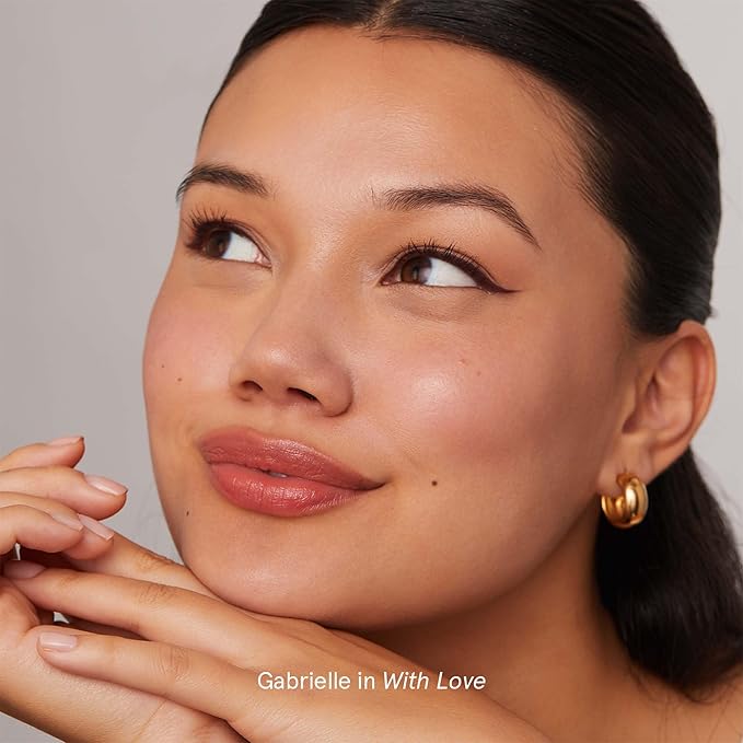 SOSHE Beauty - Ceramide Refillable Lip Silk | Sheer Hydrating, Silky, Buildable Lipstick | Ceramides, Vitamin E, Shea Butter | Cruelty-Free, Certified Plastic Negative (With Love - Warm Peach)