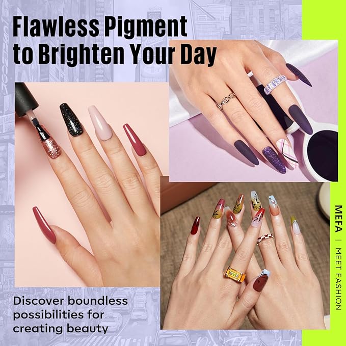 MEFA 35 Pcs Gel Nail Polish Set, 32 Colors All Seasons Collection Gel Nail Polish Set with Matte/Glossy Base Top Coat Manicure DIY Salon Home Decoration Beginners Gifts for Women