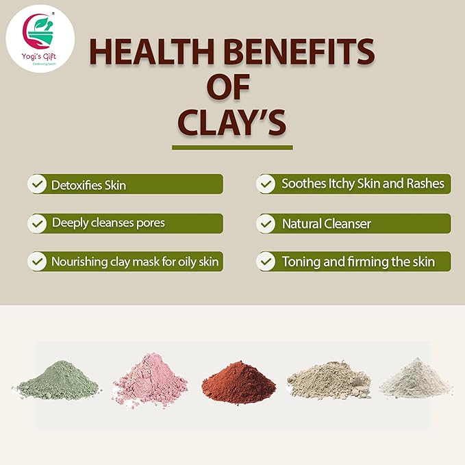 Pack of 10 Clays for Mask Making & Soap Making | Face Mask Ingredient | Best Value Pack of Colourful Clays | 8oz Each | Variety Pack for DIY Projects | by Yogi’s Gift®