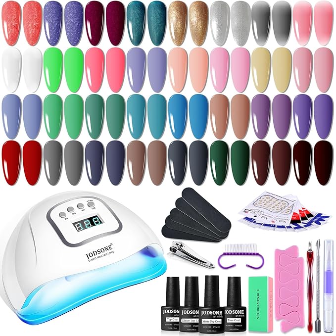 JODSONE 32 Colors Nail Polish Set With UV Light Manicure Nail Tools Nail Art Manicure Salon DIY at Home