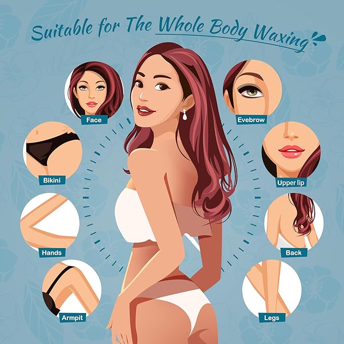 Ajoura Hard Wax Beads, Jasmine Formula for Coarse Hair Removal on Sensitive Skin, Ideal for Face, Brazilian, Bikini, and Underarms, 1lb Refill for Home Wax Kit