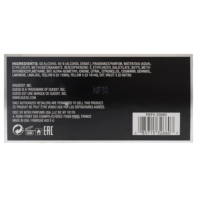 GUESS UOMO Eau de Toilette, 3.4 Fl Oz