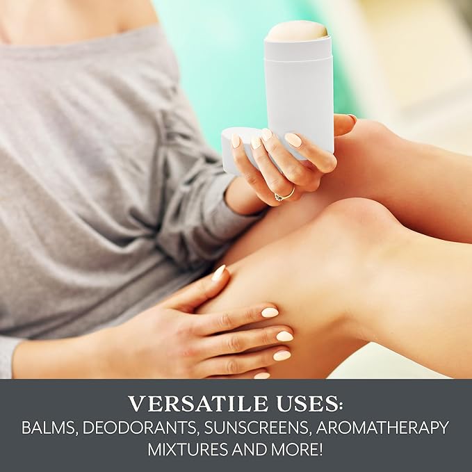 Cornucopia Brands 2.5oz Empty Deodorant Containers (8-Pack, 75ml); BPA-Free Plastic White Twist-Up Refillable Tubes for DIY Deodorant, Aromatherapy, Balm, Etc.