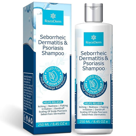 Roycederm Psoriasis Shampoo, Seborrheic Dermatitis Shampoo, Folliculitis Shampoo, Dandruff Shampoo, Scalp Psoriasis & Seborrheic Dermatitis Treatment, Dry Itchy Scalp Treatment
