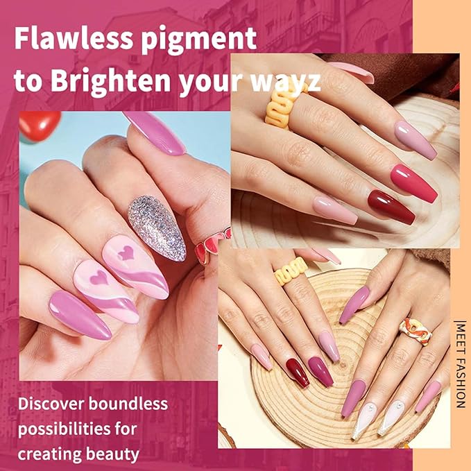 JR 9pcs 15ml Gel Nail Polish Set Red Pink Gel Polish Kit Soak Off Gel Polish Nail Art Manicure Salon DIY Home Gift G