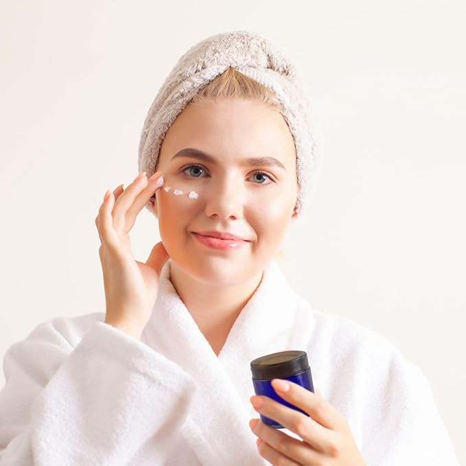 4-Ounce Cobalt Blue Glass Straight Sided Cosmetic Jars (12-Pack); 120 ml. Capacity, BPA-Free Lids