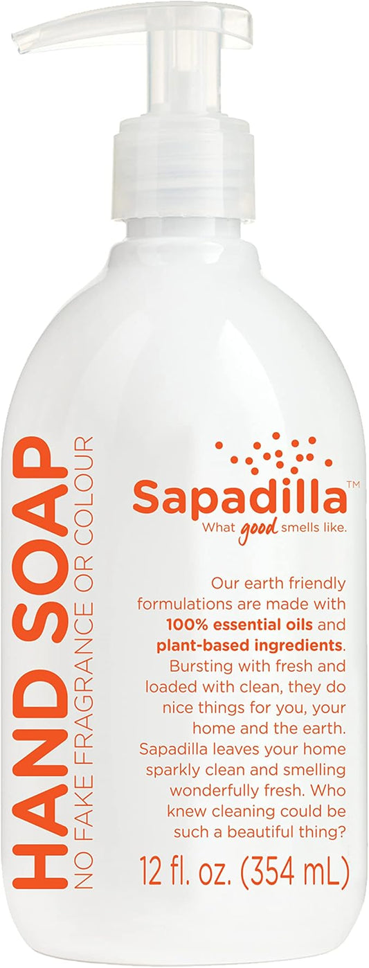 Sapadilla Grapefruit + Bergamot Biodegradable Liquid Hand Soap Pump, 12 Ounce, (Pack of 1)