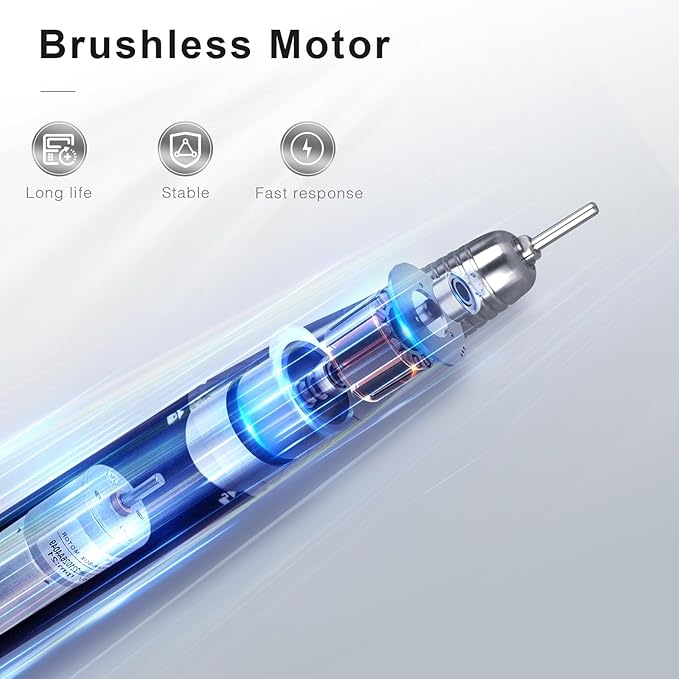 AZ GOGO Brushless Nail Drill, 35000RPM Professional Salon Electric Cordless Nail File Rechargeable Portable Nail Drill Machine for Gel/Acrylic Nails (Black)