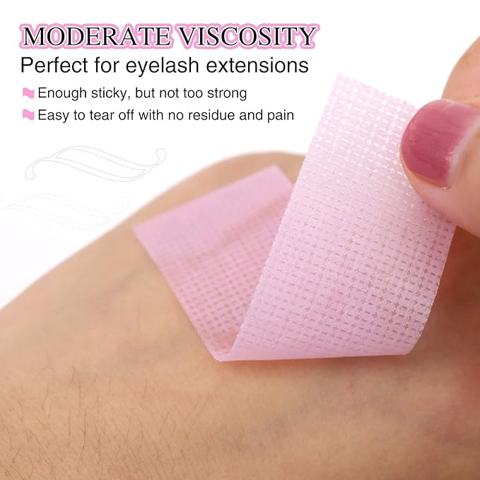 Lash Tape for Eyelash Extensions,Eyelash Tape Silicone Gel Eyelash Extension Tape for Sensitive Skin Pain-Free Removal Breathable Micro-Porous Lash Extensions Tape (1in x 4yd, 2Rolls,Purple)