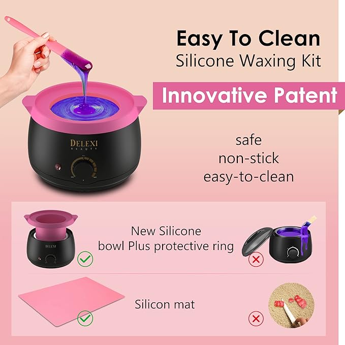 All-in-one Waxing Kit for Women +5 Pack Salon Quality Wax for Full Body Hair Removal - Ideal for Bikini, Brazilian, Underarms, Legs, Eyebrows, Chest, Back, and Mustache - For Sensitive Skin