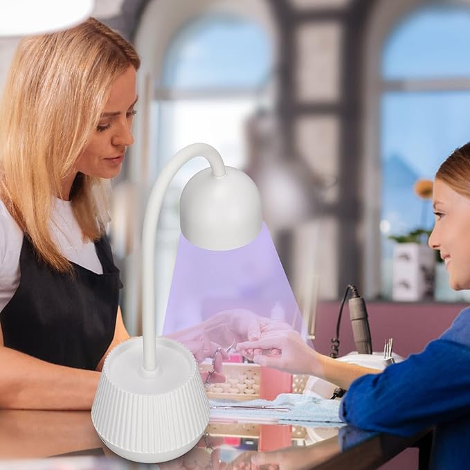 Nail Drying Lamp, 24W Nail Polish Curing Lamp, 365nm 405nm 360 Degree Rotatable USB Charging Nail Gel Dryer for Salon or Home Use