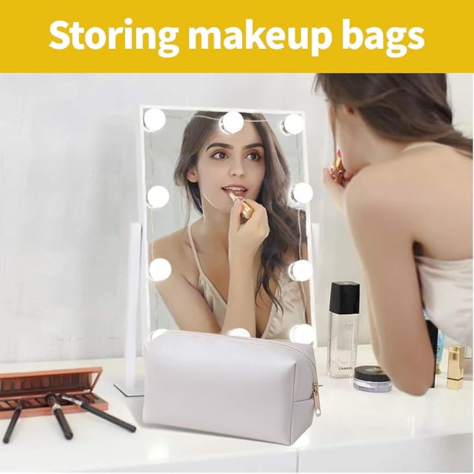 9 Pcs Makeup Bags in Bulk, Pu Leather Cosmetic Pouch Waterproof Small Toiletry Bags, Water Resistant Storage Purse for Lady Women, Waterproof Bags for Travel Purse