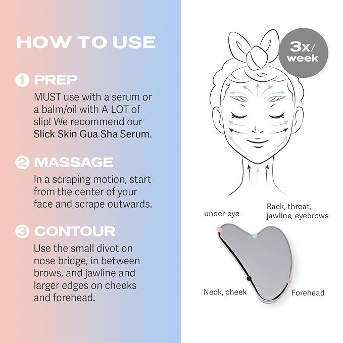 Sacheu Stainless Steel Face Roller and Gua Sha Bundle — Metal Face Roller & Metal Gua Sha, Facial Massage Tools to Reduce Puffiness, Lymphatic Drainage, Facial Tension, Skin Care Face Massagers
