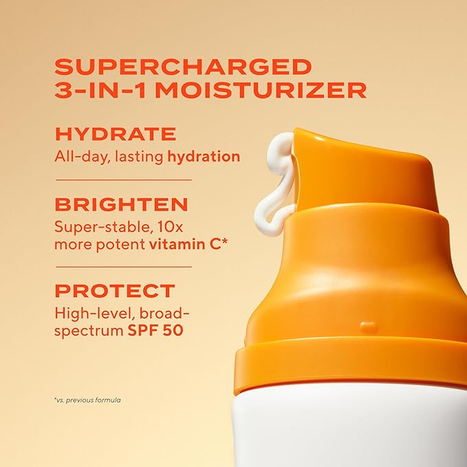 Murad Superactive Brightening Moisturizer SPF 50 Travel - Vitamin C Packed Hydrating Ulta Sheer Facial Sunscreen W/Lipid-boosting Technology for Preventative Aging Protection from UVA/UVB (1.7 Fl Oz)