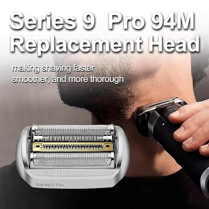 New Series 9 Pro 94M Electric Replacement Shaver Head Accessories blade Compatible with Braun Series 9 Pro Foil Shaver Replacement Heads 9290cc, 9291cc, 9370cc, 9376cc, 9293s, 9260s, 9295cc, 9385cc...