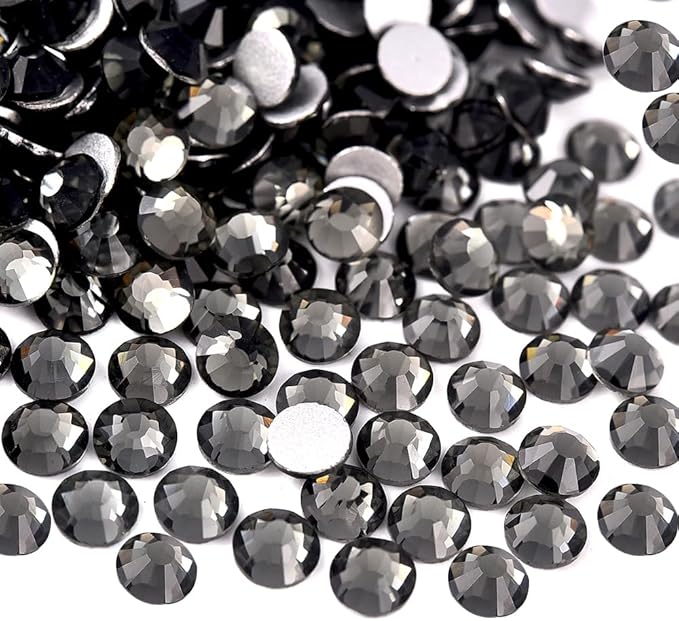 Blinginbox Flatback Rhinestones Bulk,14400pcs Crystal Round Loose Gemstones Glass Rhinestones for Crafts Makeup Nail Art Clothes Shoes DIY Decorations(SS16,3.8-4.0mm,Black Diamond)
