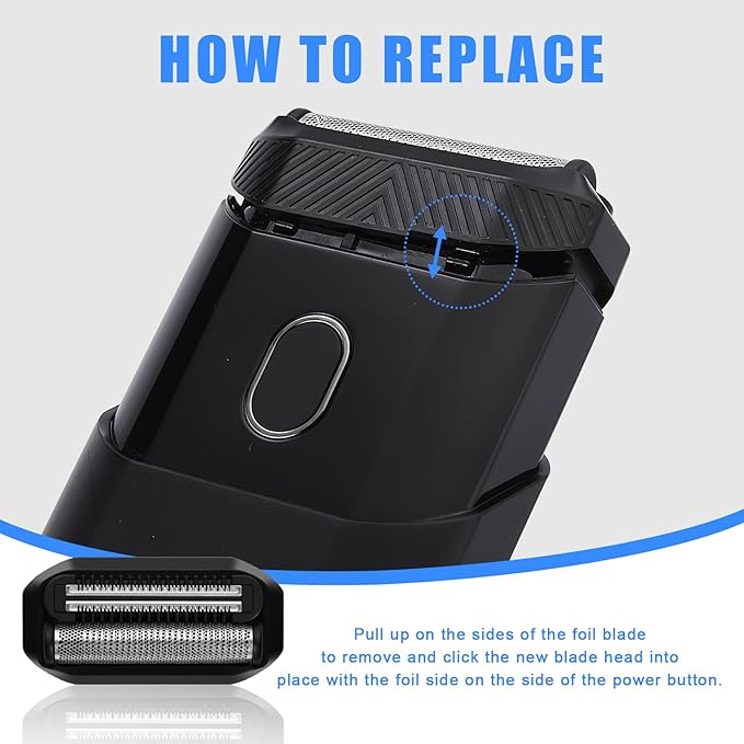 Replacement Foil Blade Compatible with MANSCAPED The Handyman，Foil Blades for Portable Men’s Travel Facial Hair Groomer(2Pack）