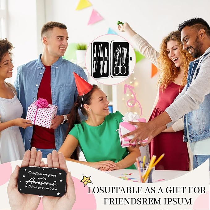 24 Set Manicure Kit Bulk Nail Clippers 7 in 1 Stainless Steel Grooming Nail Kit Employee Teacher Appreciation Gift Bulk Professional Pedicure Tool for Women Personal Care(Black)