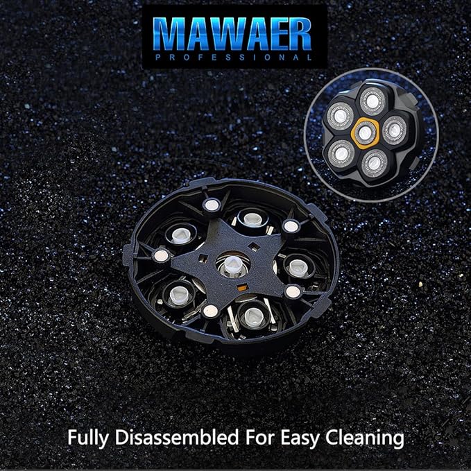 2 pcs Half of the 6 Blade Magnetic Replacement Shaving Head， Head shaver replacement heads