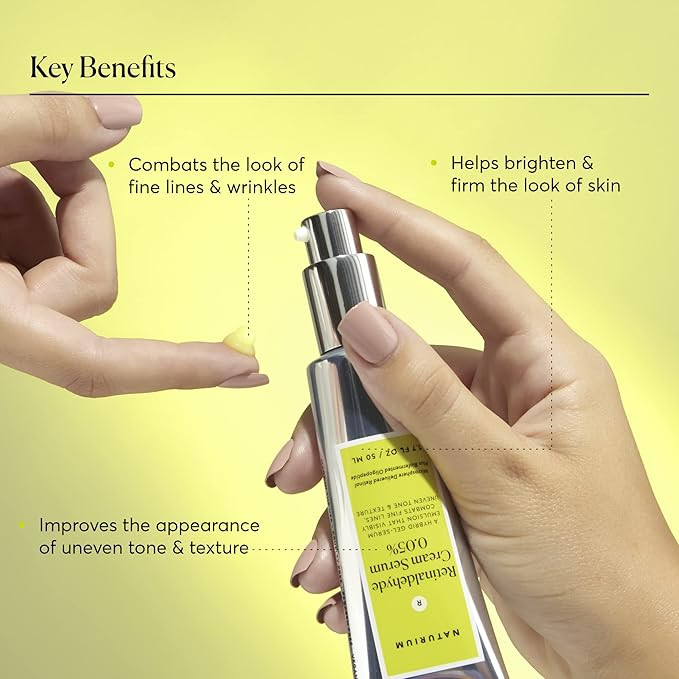 Naturium Retinaldehyde Cream Serum 0.05%, Advanced Anti-Aging & Smoothing Face & Skin Care, 1.7 oz