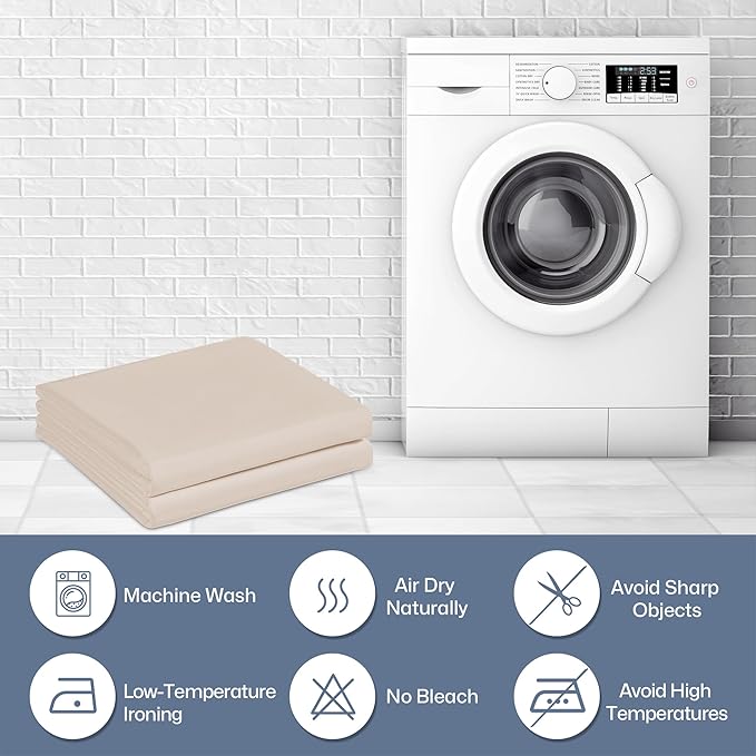 Lavisun Flat Sheets 2 Pack,Hotel Quality Flat Bed Sheets,Brushed Microfiber Bed Sheets, Bulk Sheets for Massage, Home, Dorm (Beige,Twin)