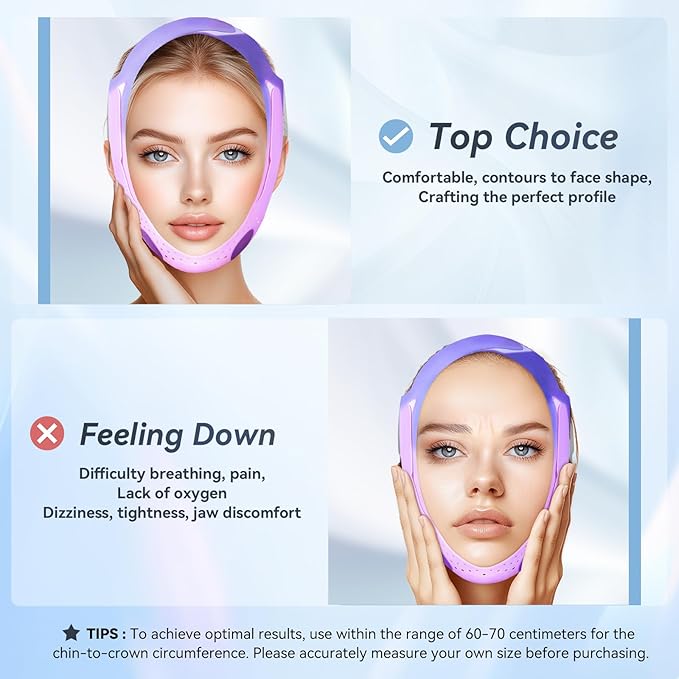 V-Line Face Lifting Mask, Double Chin Reducer Chin Support Strap V Shaped Face Mask (Light Pink)