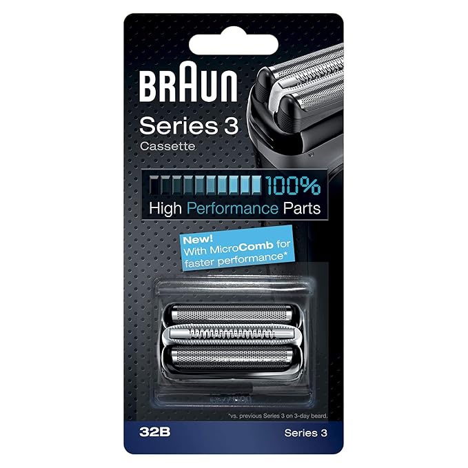 Braun Series 3 Pro Skin Electric Shaver Replacement Head - 32B - Compatible with Electric Razors 3000s, 3010s, 3040s, 3050cc, 3070cc, 3080s, 3090cc