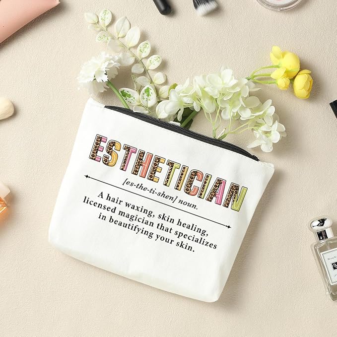 Esthetician Definition, Funny Esthetician Gifts, Makeup Bag Cosmetic Bag, Esthetician Supplies, Beauty Artist Gifts, Birthday Graduation Appreciation Gifts for Women Female Beautician Salon Stylist