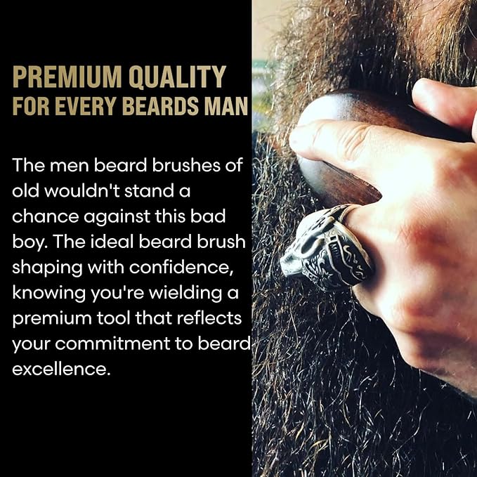 Beard Struggle Men's Beard Brush - Durable Nylon Bristles with Polished Beechwood Handle for Viking Savage Hair & Grooming - Perfect Travel Size