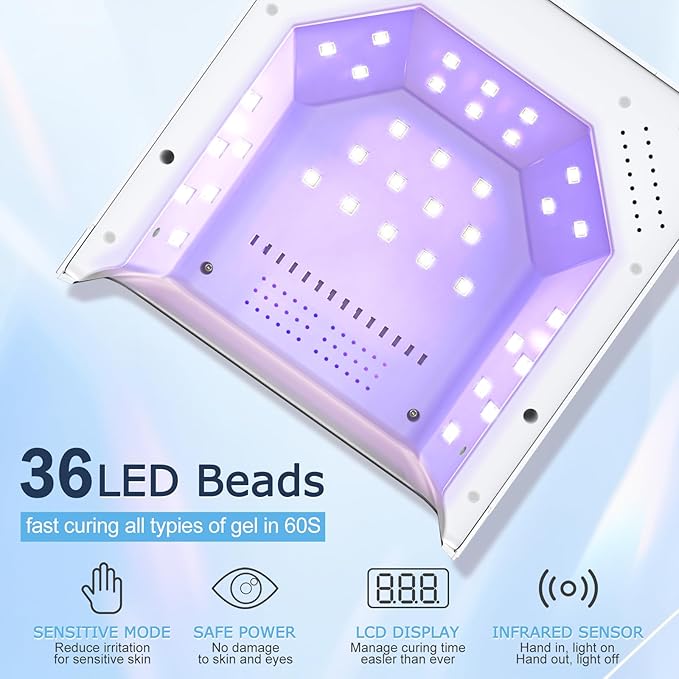 NAILGIRLS Cordless Rechargeable UV LED Nail Lamp, 150W UV Light for Gel Nail, Nail Lamps for Gel Polish with 4 Time Setting, Portable UV Nail Light, Professional Fast Curing Lamp for Salon