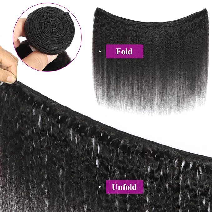 Bundles Human Hair Kinky Straight Human Hair Bundles For Black Women Yaki Straight 4 Bundles 20 22 24 26 Inch Natural Black