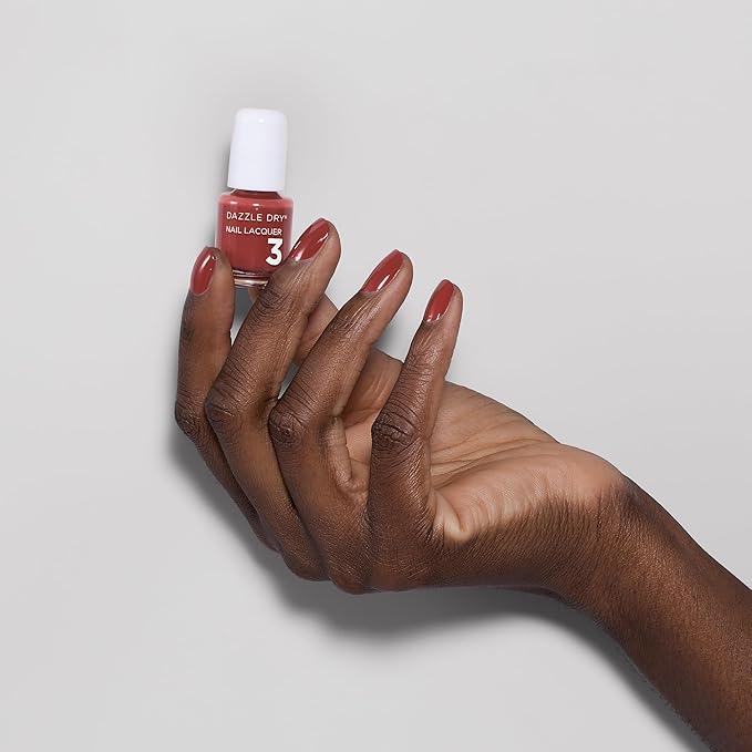 Dazzle Dry Mini Kit 4 Step System - Cinnamon Spice - A cozy muted red. Full-coverage cream. (5 Piece Kit / 5 Manicures)