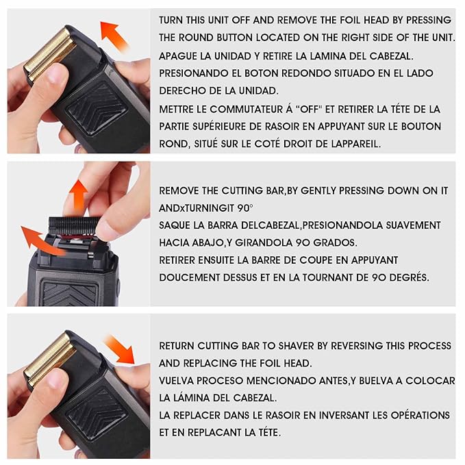 Professional 5 Star Series Finale Shaver Shaper Replacement Foil and Cutter Bar Assembly Compatible with Shaver Model 7031-100, 7043-100 Super Close Super Close Shaving Replacement Heads