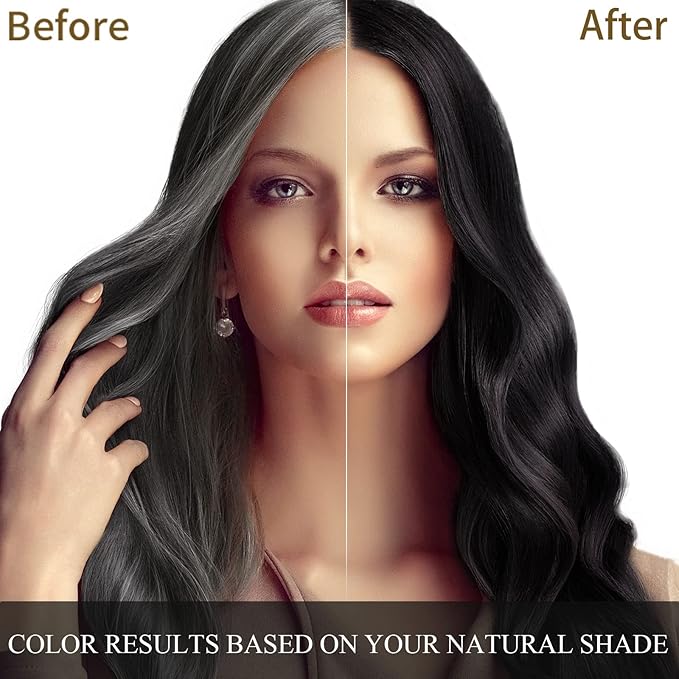 Ivnil Black Hair Dye Shampoo 3 in 1 Hair Color Shampoo for Women & Men for Gray Hair Coverage for Instant Herbal Natural Champu Para Canas Mujer