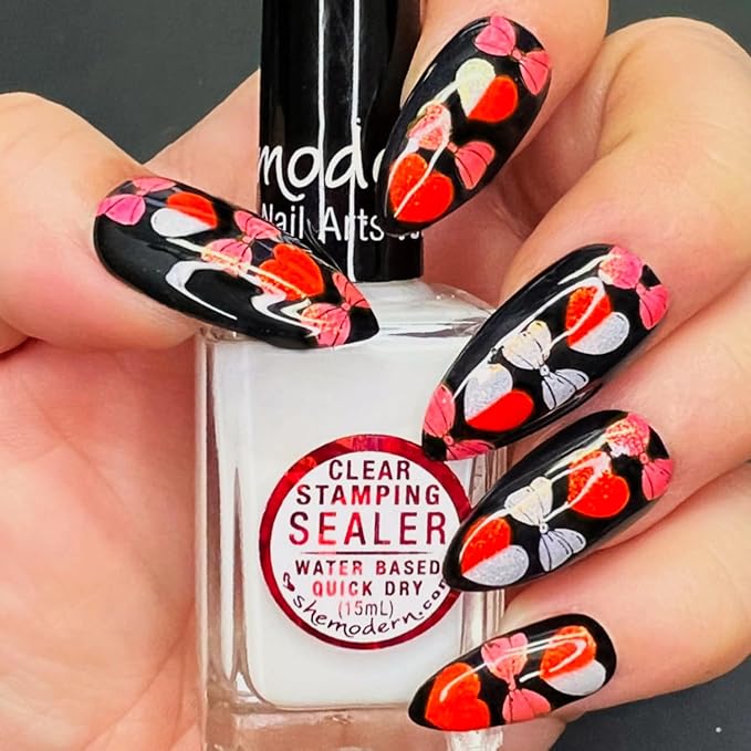 SheModern Stamping SEALER Water-Based Clear Air-Dry Polishes Collection to Prevent Smearing/Smudging Stamping Images Before Apply Regular Air-Dry Top Coat. These are Not Stamping Polishes