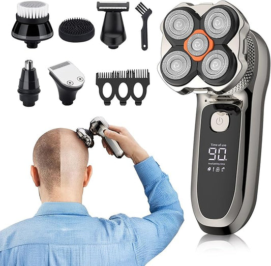 Head Shavers for Bald Men,Electric Razor for Men,IPX6 Waterproof Wet/Dry Bald Head Shaver, Flex Blades for a Close Shave,LED Display Electric Rechargeable Head Shaving Mens Kit with Type-C Charge
