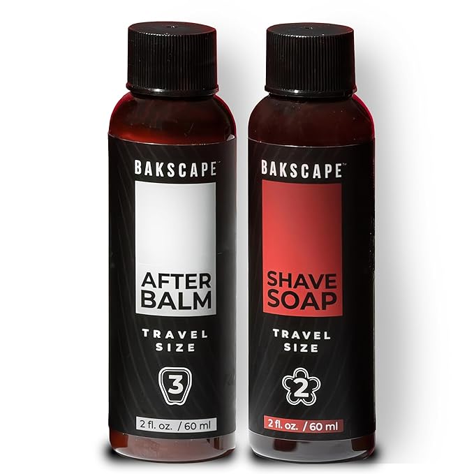 Bakscape 2oz Shave Soap & After Balm Set, Moisturizing Shave Soap for Smooth Shaves, Cool & Refreshing Post-Shave Care, Formulated for Use with Bakscape 2.0, Includes Shave Soap & After Balm, 2oz