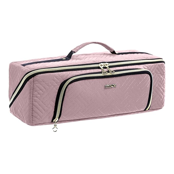 Large Hair Tools Travel Bag with Iron Mat - 2in1 Hair Tools Organizer for Hair Dryer Brush, Flat Irons, Straighteners, Curling Irons, Hair Bag, Makeup Bag, Cosmetic Bag for Travel Essentials