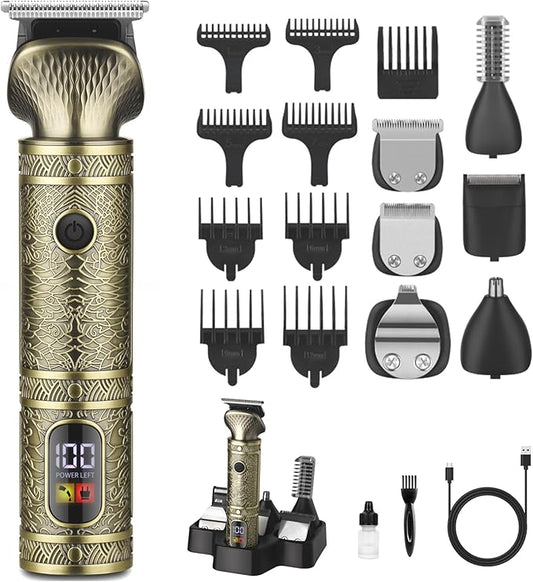 DSP Beard Trimmer for Men - Zero Gapped Trimmer, Shaving Kit for Face, Mustache, Body, Nose Hair; Cordless with Stand