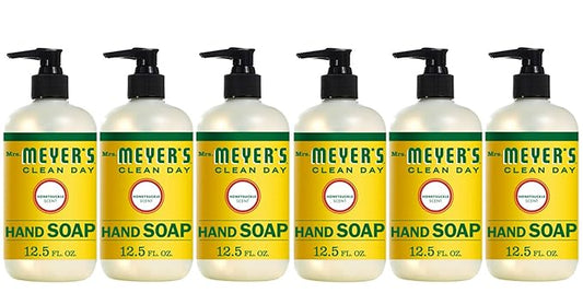 MRS. MEYER'S CLEAN DAY Hand Soap, Made with Essential Oils, Biodegradable Formula, Honeysuckle, 12.5 fl. oz - Pack of 6