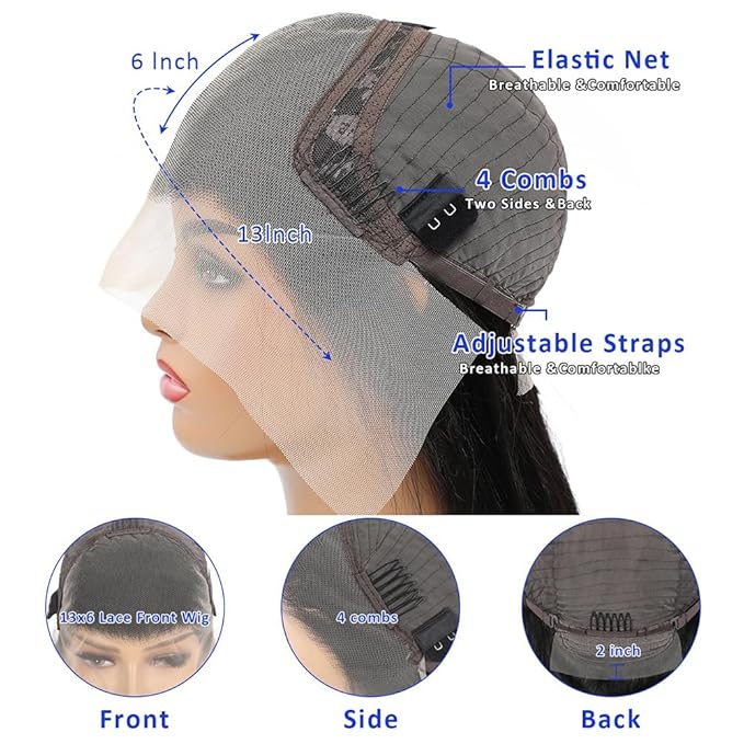 13x6 Body Wave Lace Front Wigs Human Hair for Women 13x6 HD Lace Front Wigs Human Hair Pre Plucked Bleached Knots With Baby Hair 180 Density Body Wave Frontal Wig 24 Inch