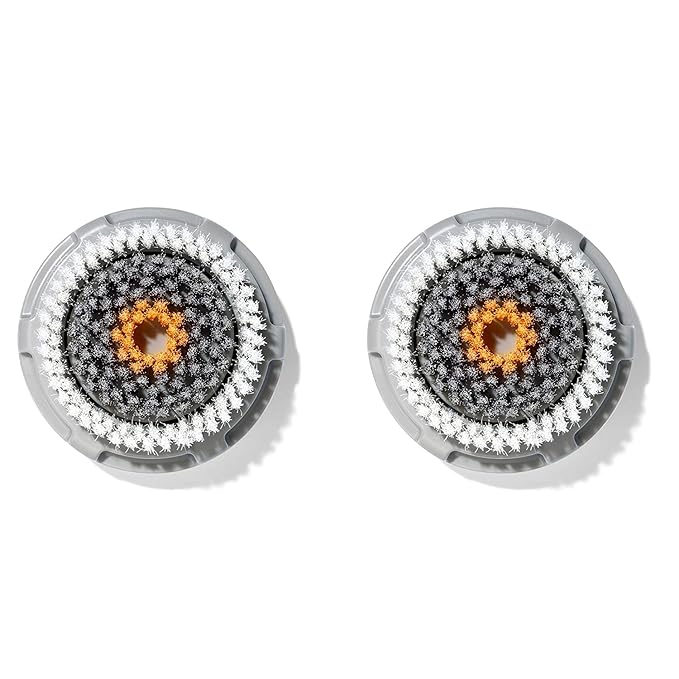 Clarisonic Men's Facial Cleansing Brush Head Replacement Compatible with Mia 1, Mia 2, Mia Fit, Alpha Fit, Smart Profile Uplift and Alpha Fit X, 2 Count