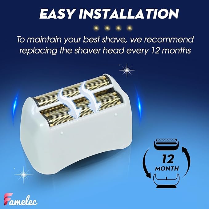 Pro Foil and Cutters for Andis Foil Shaver Models TS1 17150 17235 17220 TS2 17200, Razor Blades & Gold Foil Shaver Blades Compatible with Andis Shaver Foil Replacement #17155 17160 17280