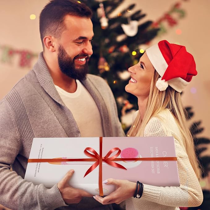 Color You Electric Body Brush for Exfoliating and Massage, Long Handle Electric Bath Brush Rechargeable Body Scrubber, Soft Silicone Spinning Skin Brush with 4 Spin Brush Heads for Man and Women