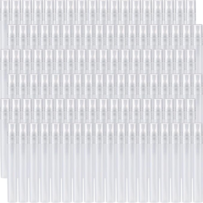 108 Pieces 10 ml Spray Bottles Plastic Perfume Bottles Empty Fine Mist Perfume Bottle for Essential Oils Supplies(Clear)